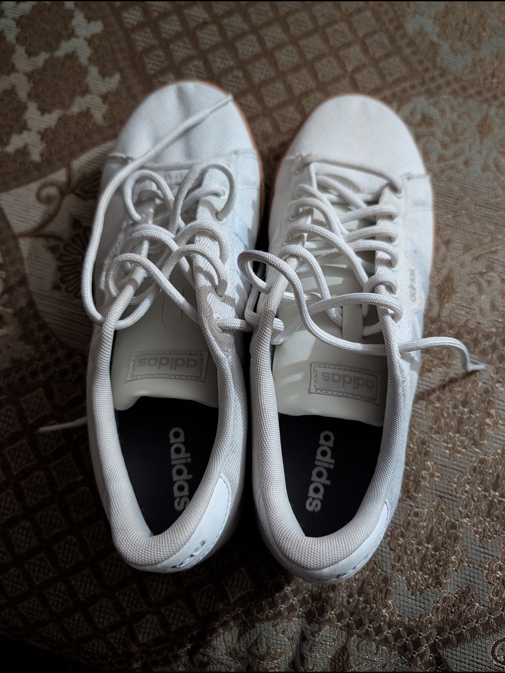 adidas White Low-Top Lace-Up Sneakers